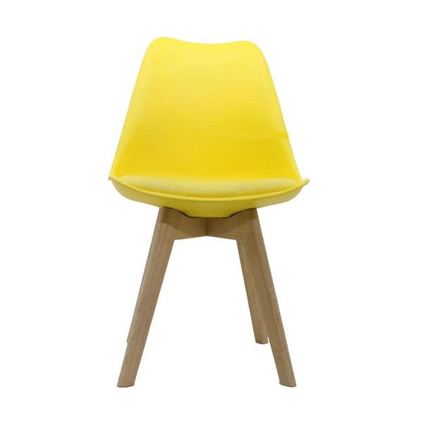 Imagem de Cadeira Siena Amarelo Polipropileno Couro 80x48x52cm Fratini