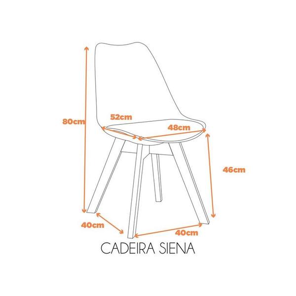 Imagem de Cadeira Siena Rosa Polipropileno Couro 80x48x52cm Fratini