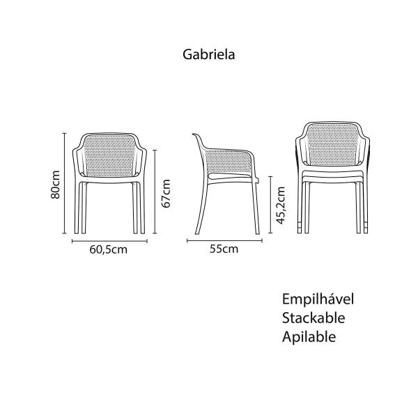 Imagem de Cadeira Tramontina Gabriela Preta em Polipropileno e Fibra de Vidro