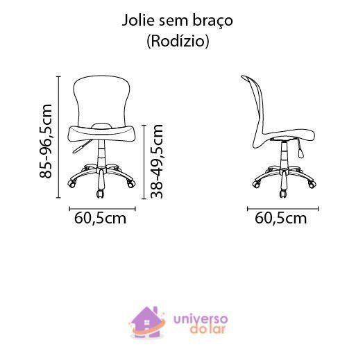 Imagem de Cadeira Tramontina Jolie Preta sem Braços em Polipropileno com Rodízio