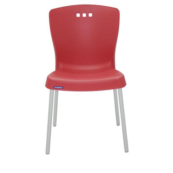 Imagem de Cadeira Tramontina Mona Em Polipropileno Vermelho Alumínio