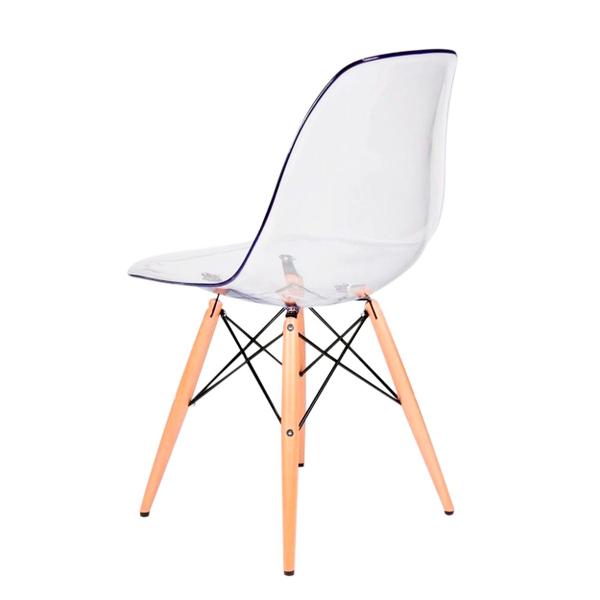 Imagem de Cadeira Transparente Eiffel Eames Base Madeira Incolor 130PC