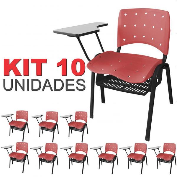 Cadeira Universitária Plástica Cereja Anatômica Com Porta Livros 10 Unidades - ULTRA Móveis Imagem de Cadeira Universitária Plástica Cereja Anatômica Com Porta Livros 10 Unidades - ULTRA Móveis