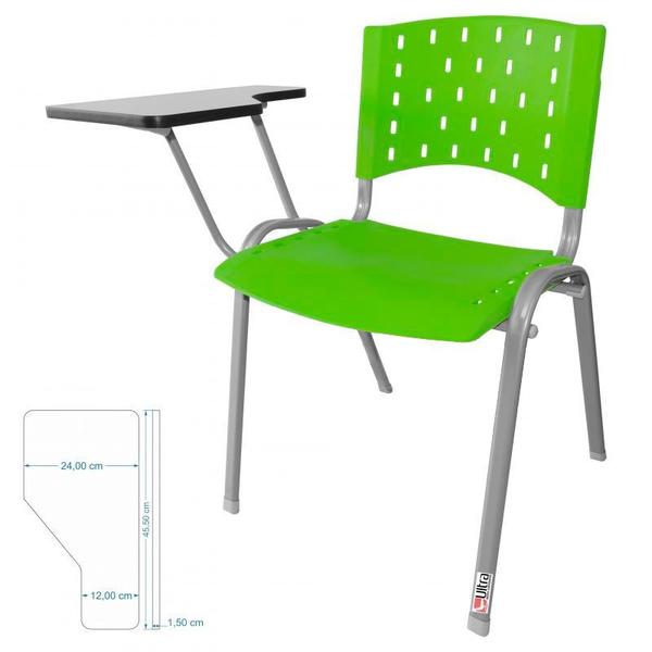 Imagem de Cadeira Universitária Plástica Verde 10 Unidades Base Prata - ULTRA Móveis