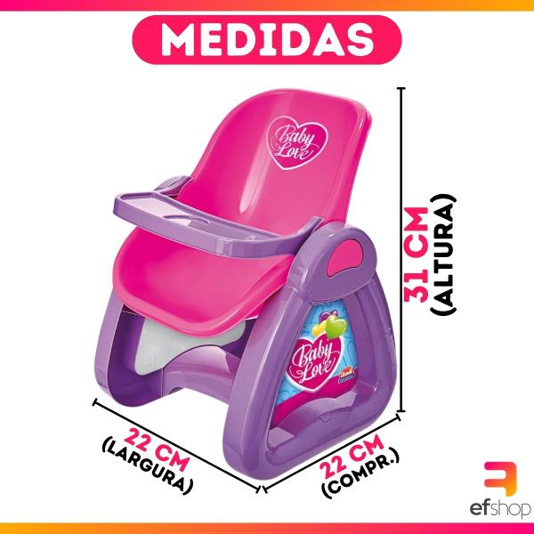 Imagem de Cadeirão de Papinha Para Boneca Baby Love Menina Rosa