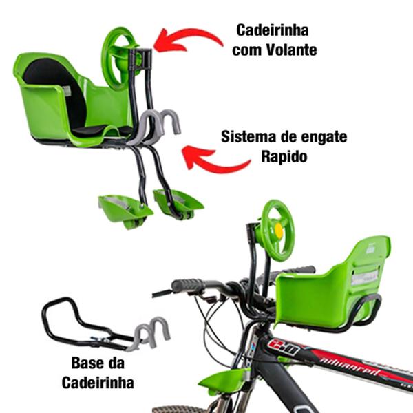 Imagem de Cadeirinha Bicicleta Aro 29 Dianteira Flexbike Volante 