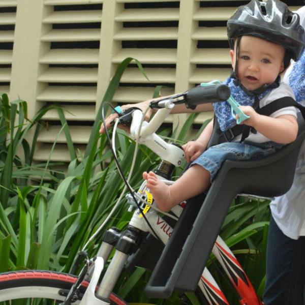 Imagem de Cadeirinha Bicicleta Dianteira Infantil Baby Bike Kalf C/ Nf PRETA PLASTICO COM PROTEÇÃO 