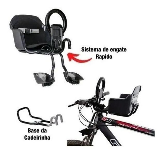 Imagem de Cadeirinha Bike Dianteira Bicicleta Infantil Engate Rápido - Pojda