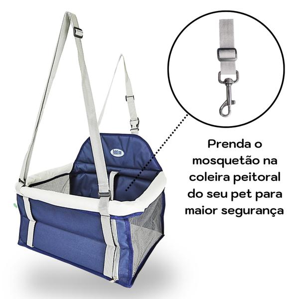 Imagem de Cadeirinha Bolsa Transporte Pet Carro (Raças Pequeno Porte) Cadeira Viagem Segurança Cachorro/Gato