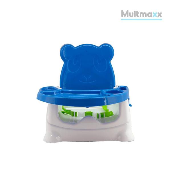 Imagem de Cadeirinha Booster de Refeição Portátil para Bebê Ursinho até 15Kg Azul Multmaxx