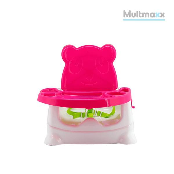 Imagem de Cadeirinha Booster de Refeição Portátil Ursinho para Bebê até 15Kg Rosa Multmaxx