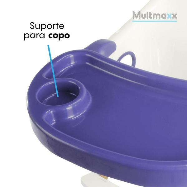 Imagem de Cadeirinha De Alimentação Multmaxx Infantil Dobrável Portátil 2 Alturas Azul