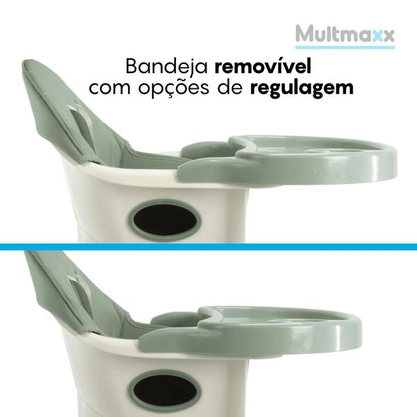 Imagem de Cadeirinha de Alimentação Premium Multmaxx Ajustável, Dobrável e Acolchoada 6-36 Meses Verde