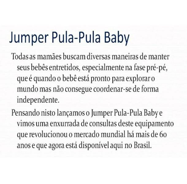 Imagem de Cadeirinha De Bebê Balanço Pula Pula Jumper Baby  Até 16Kg. 