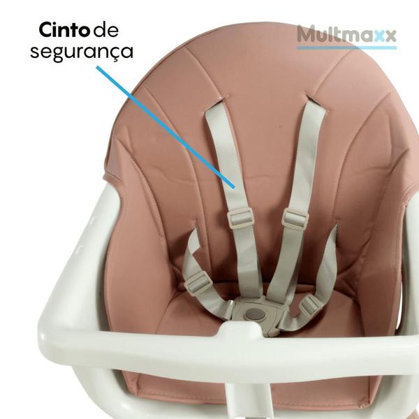 Imagem de Cadeirinha de Refeição Premium Multmaxx Dobrável e Ajustável 2 Alturas Assento Acolchoado até 36 Meses Rosa