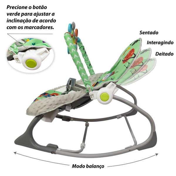 Cadeirinha Descanso Bebe Musical Balanço Vibratória Mobile Verde - KaBaby Imagem de Cadeirinha Descanso Bebe Musical Balanço Vibratória Mobile Verde