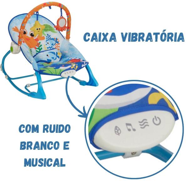 Imagem de Cadeirinha descanso Smile vibratória com Ruído Branco para o bebê - Oceano