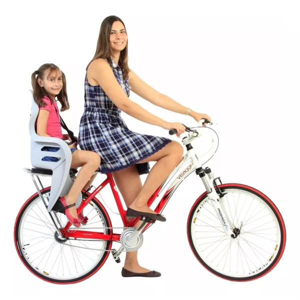 Imagem de Cadeirinha fun bike cinza traseira resistente kalf kf401pr