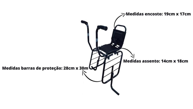 Imagem de Cadeirinha Infantil com Assento Anatômico para Bagageiro de Bicicletas Altmayer AL17