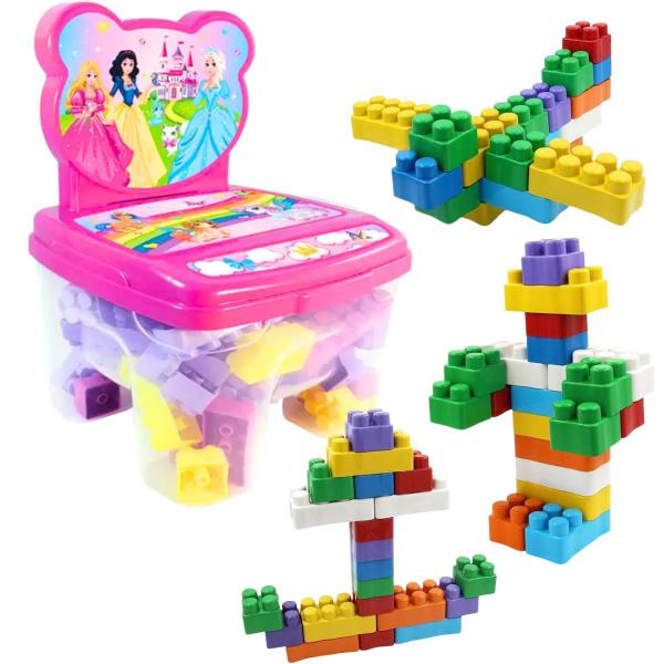 Cadeirinha Infantil Com Blocos 24 Peças De Montar Personagens Feita Em Plástico Menina Menino GGB Imagem de Cadeirinha Infantil Com Blocos 24 Peças De Montar Personagens Feita Em Plástico Menina Menino GGB