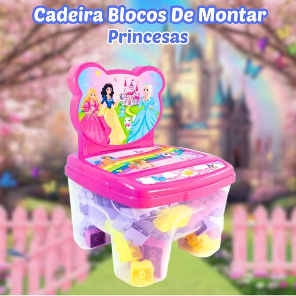 Cadeirinha Infantil Com Blocos 24 Peças De Montar Personagens Feita Em Plástico Menina Menino GGB Imagem de Cadeirinha Infantil Com Blocos 24 Peças De Montar Personagens Feita Em Plástico Menina Menino GGB