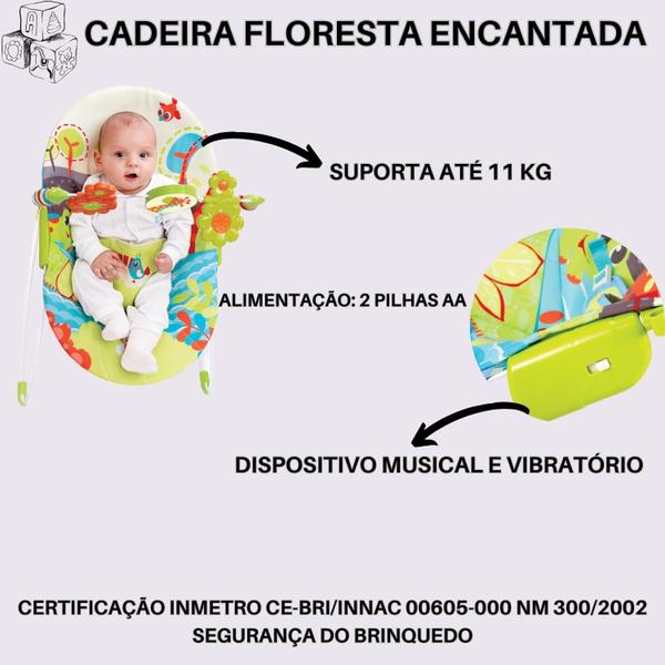 Imagem de Cadeirinha musical e vibratória floresta encantada até 11kg mastela