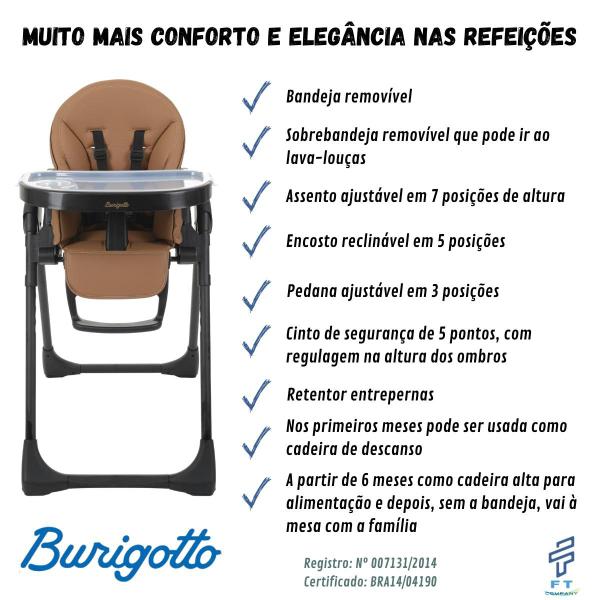 Imagem de Cadeirinha Refeição Cadeira de Alimentação Burigotto Pappa