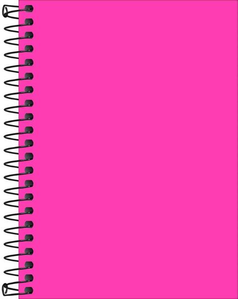 Imagem de Caderneta Espiral Capa Plástica Neon Rosa 80 Folhas Tilibra