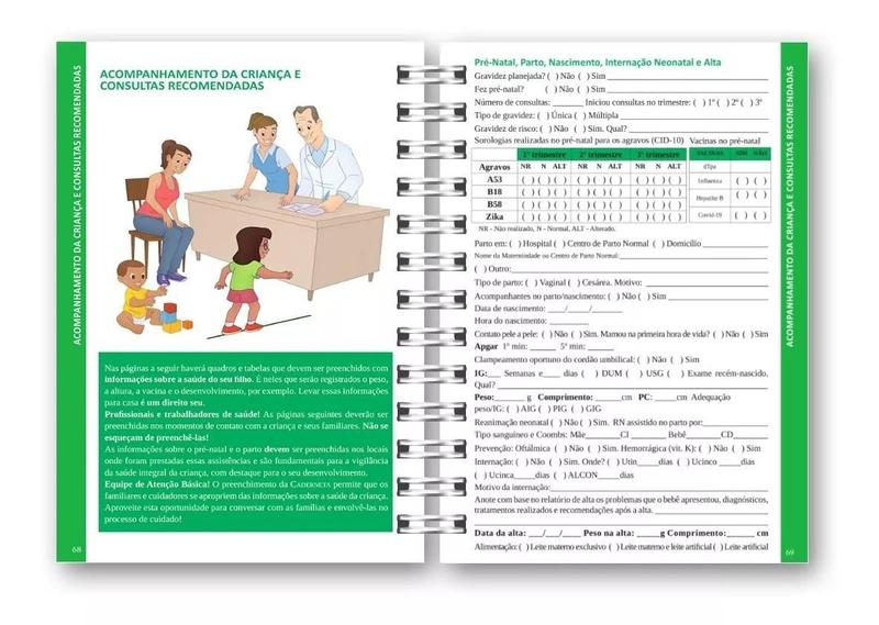 Imagem de Caderneta Vacinação Da Criança Registro De Vacina Capa Dura