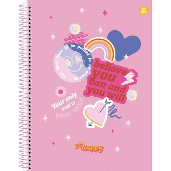 Imagem de Caderno 01X1 Capa Dura BE HAPPY 80F