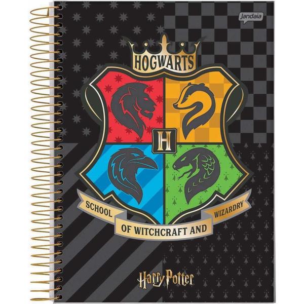 Imagem de Caderno 01X1 Capa Dura Colegial HARRY Potter 80 Folhas - Pacote com 04