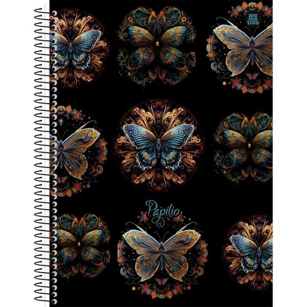 Imagem de Caderno 01X1 Capa Dura Papilio Holográfico 80 Folhas - Pacote com 4