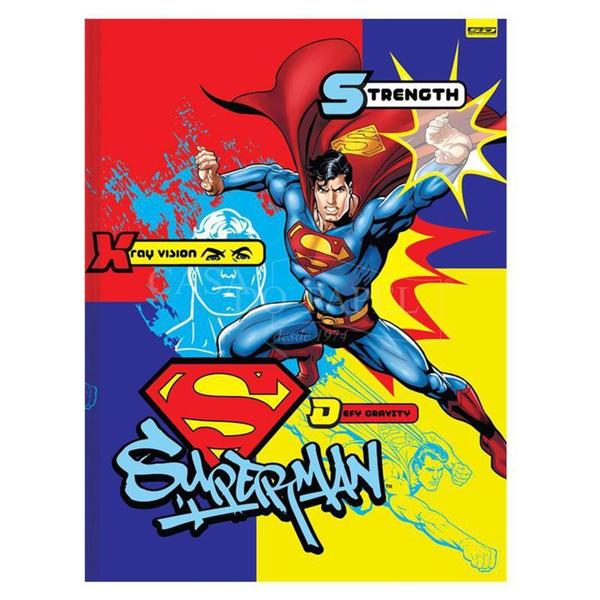 Imagem de Caderno 1/4 Capa Dura Costurado 96 Folhas São Domingos Superman Homem de Aço