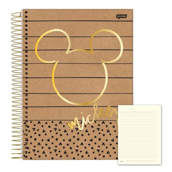 Imagem de Caderno 1 Matéria Mickey Dourado 80 Fls Arts Kraft Jandaia