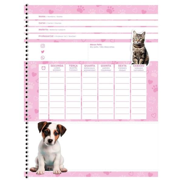 Imagem de Caderno 10X1 Capa Dura MY PETS 160 Folhas Pacote com 04