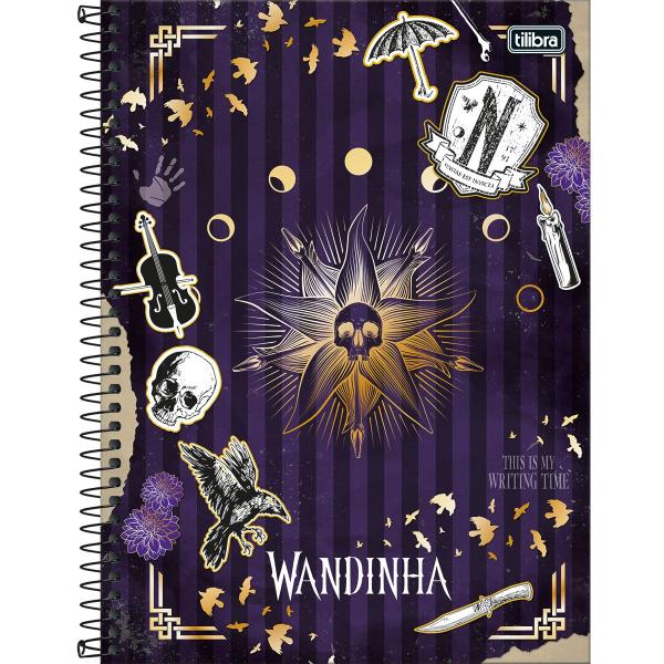 Imagem de Caderno 1x1 Matéria Universitário Wandinha Connect Espiral Capa Dura 80 Folhas Tilibra Ref: 348392