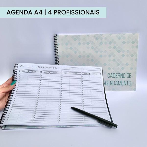 Imagem de Caderno Agendamento Horário Salão Beleza 4 Profissionais Dia