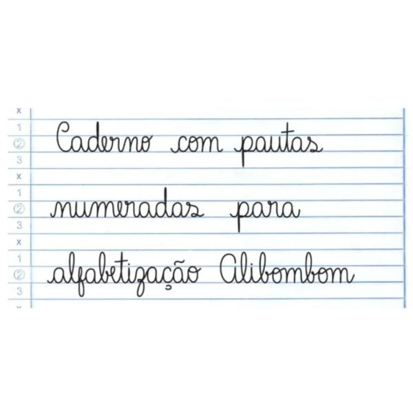 Imagem de Caderno Alibombom Pauta Numerada 123X Alfabetização Capa Dura Vermelha Maxima