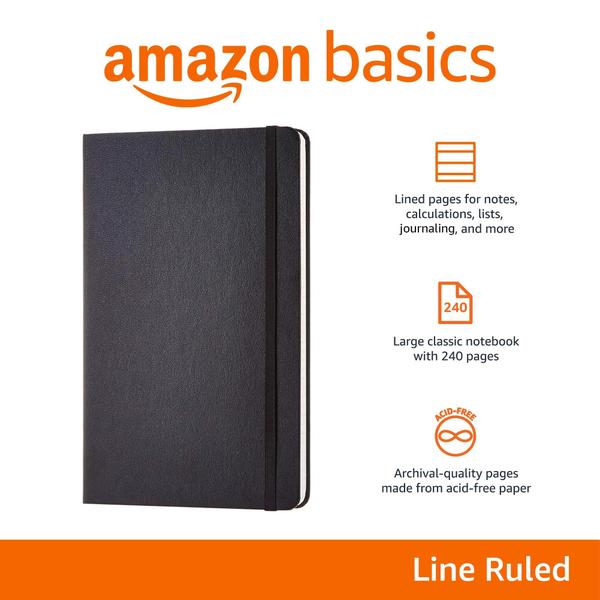 Imagem de Caderno Amazon Basics Classic Lined 240 páginas, capa dura