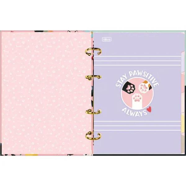 Imagem de Caderno Argolado Cartonado Colegial Purrfect Cats 160 Folhas