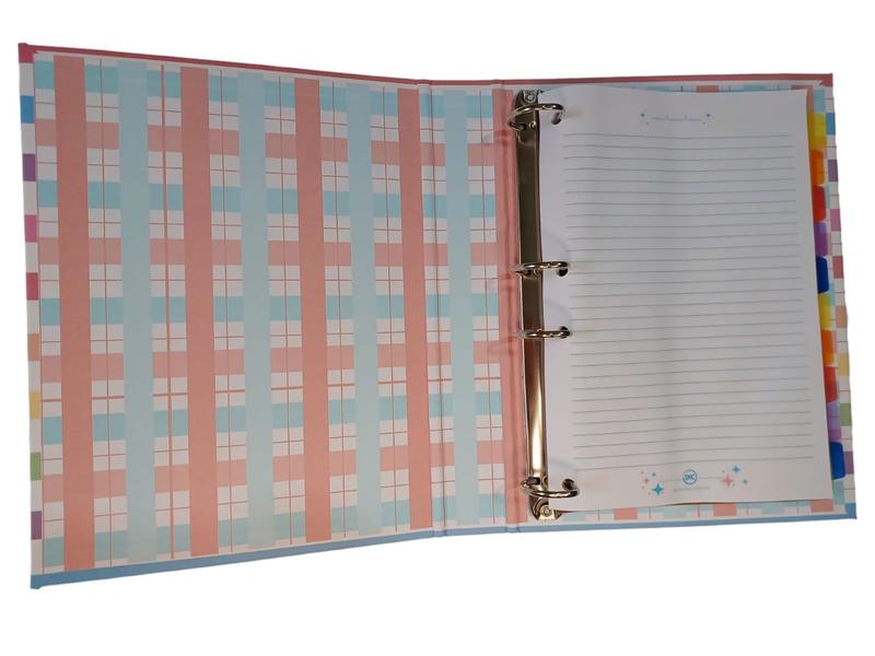 Imagem de Caderno Argolado Fichário Cartonado Colegial com 48 folhas Decoradas Enjoy DAC (SKU 15818)