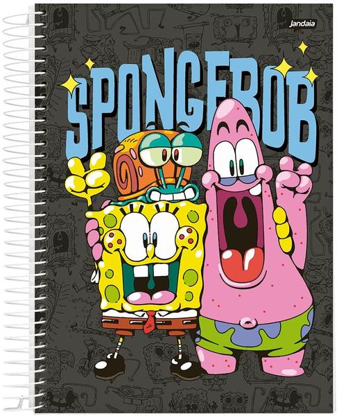 Imagem de Caderno Bob Esponja Jandaia  Com Adesivos 1 Matéria Escolar