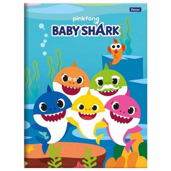 Imagem de Caderno Brochura 1/4 Baby Shark 96 Folhas Foroni - Tilibra