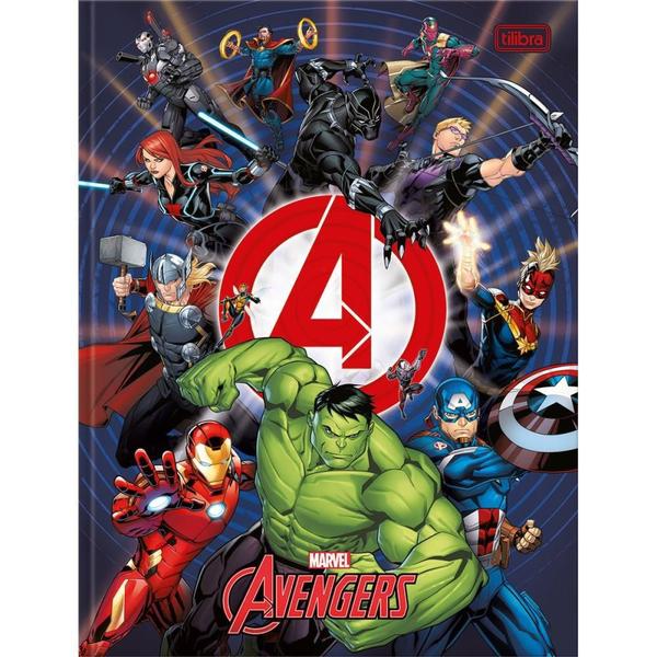 Imagem de Caderno Brochura 1/4 Capa Dura Avengers 80 Folhas - Pacote com 5