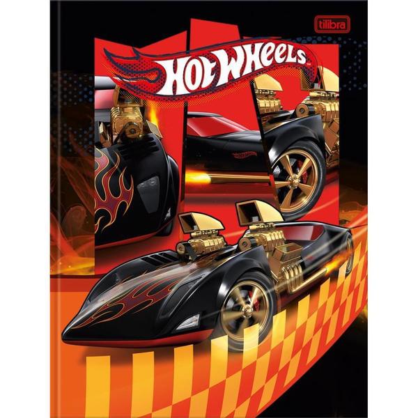 Imagem de Caderno Brochura 1/4 Capa Dura HOT Wheels 80 Folhas  Pacote com 5 Unidades