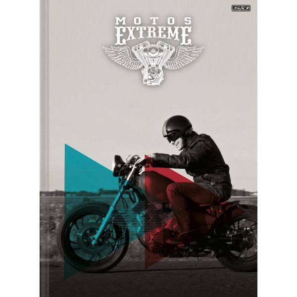 Imagem de Caderno Brochura 1/4 Capa Dura Motos EXTREME 80 Folhas Pacote com 05