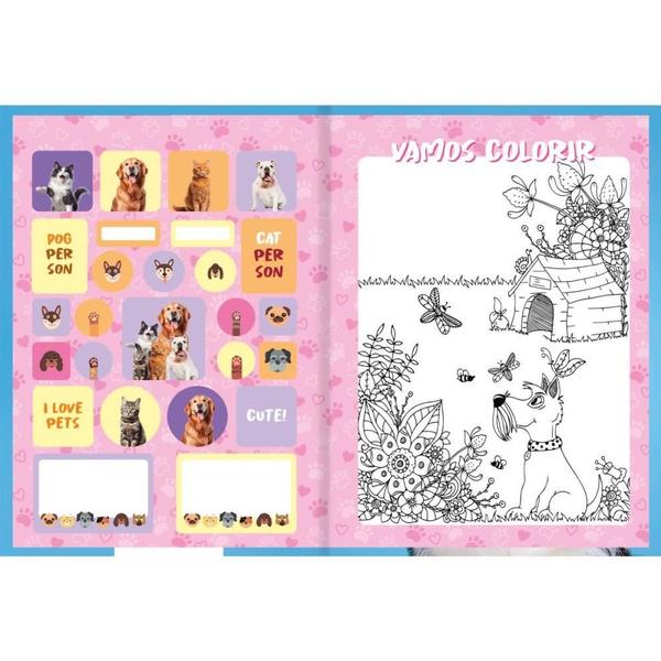 Imagem de Caderno Brochura 1/4 Capa Dura MY PETS 80 Folhas Pacote com 05