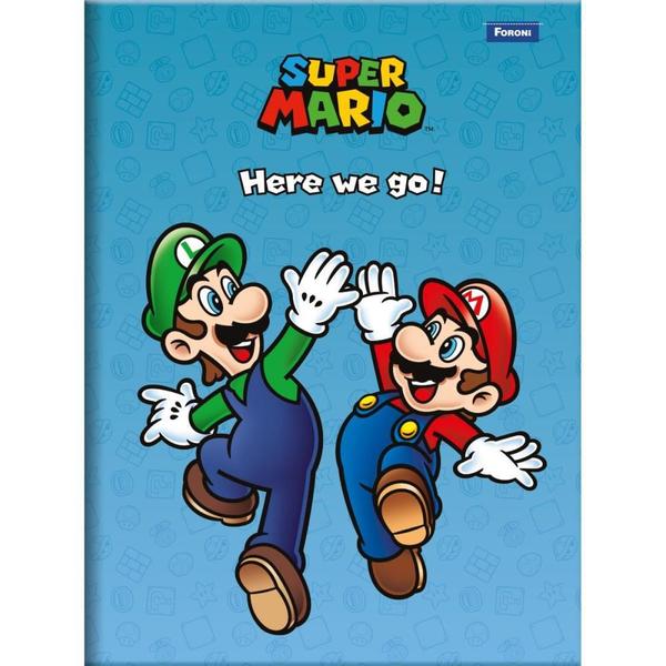 Imagem de Caderno Brochura 1/4 Capa Dura Super Mario BROS 80FLS.