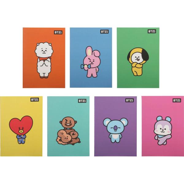 Imagem de Caderno brochura coleção bt21 32 folhas  21 x 14 cm.