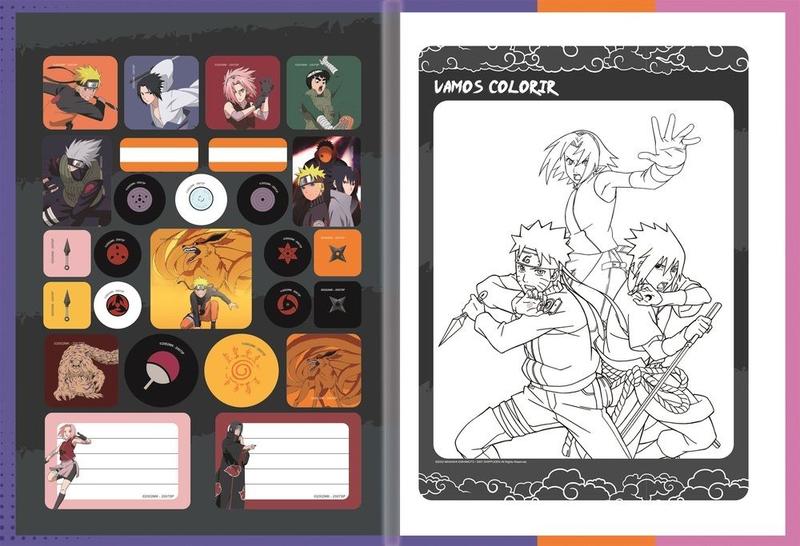 Imagem de Caderno Brochura Grande Universitário Anime Naruto Shippuden Capa Dura 80 Folhas Animativa  Costurado  Brochurão